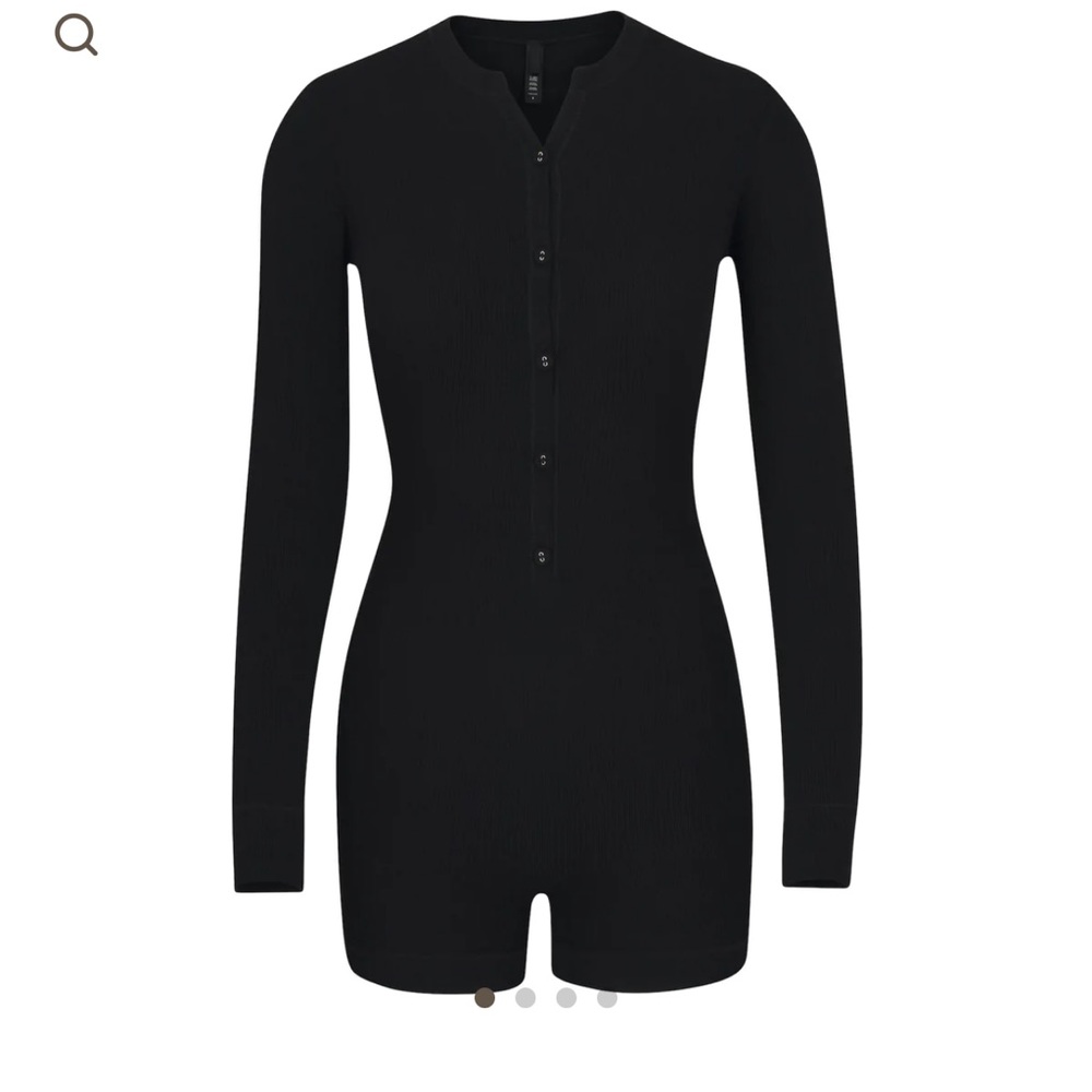 Soft lounge button up Henley onesie SKIMS